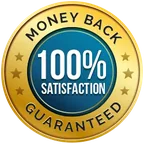 Money back 100% satisfaction guaranteed seal from the Harmo Brain artwork